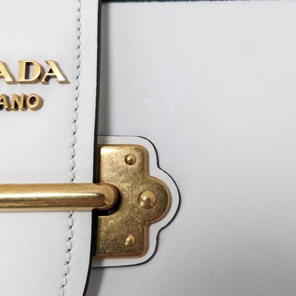 SOLD Prada Cahier Medium White Leather Cross Body Bag - Picture 6 of 8